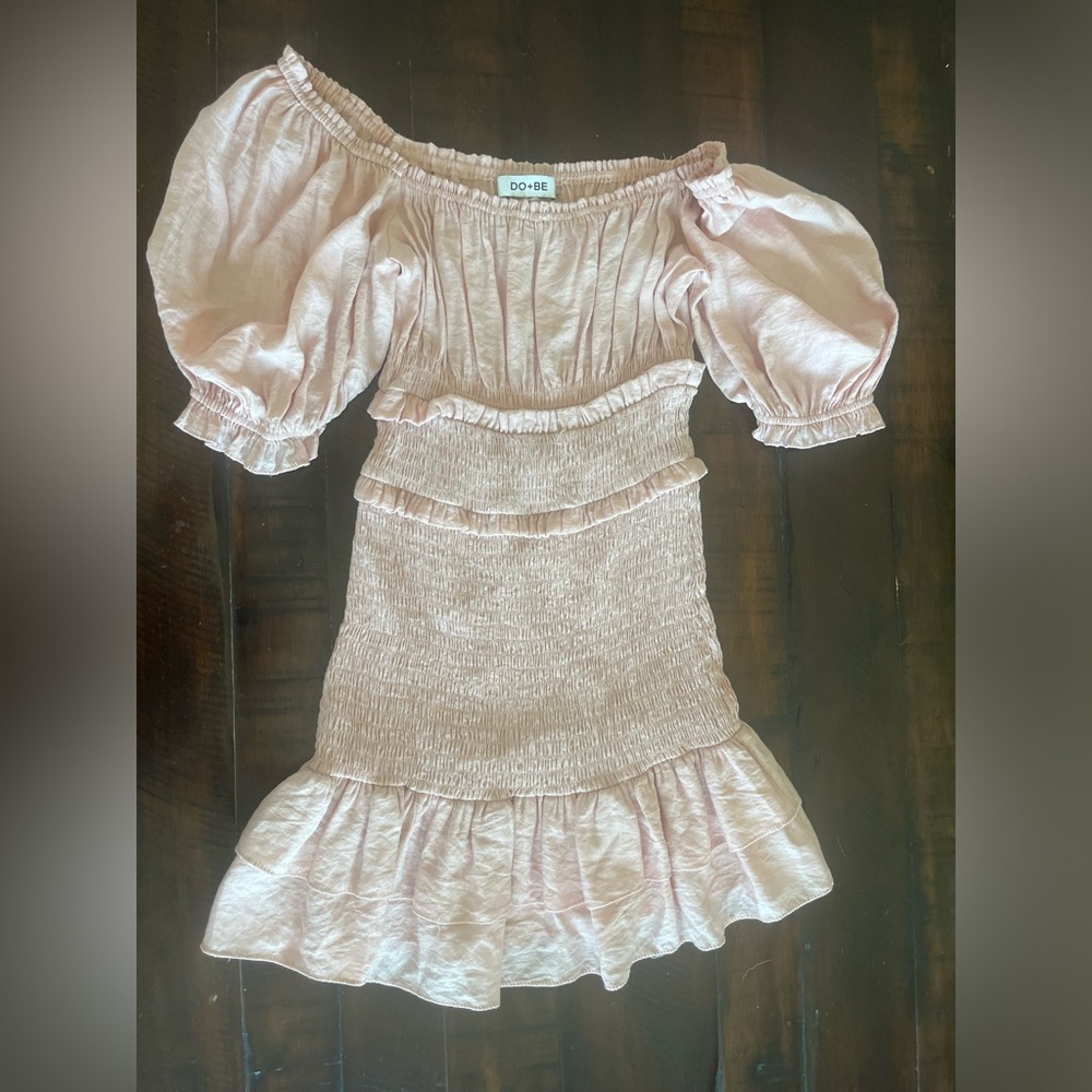 Puff Sleeves Ruffle Mini Dress - Picture 3 of 5